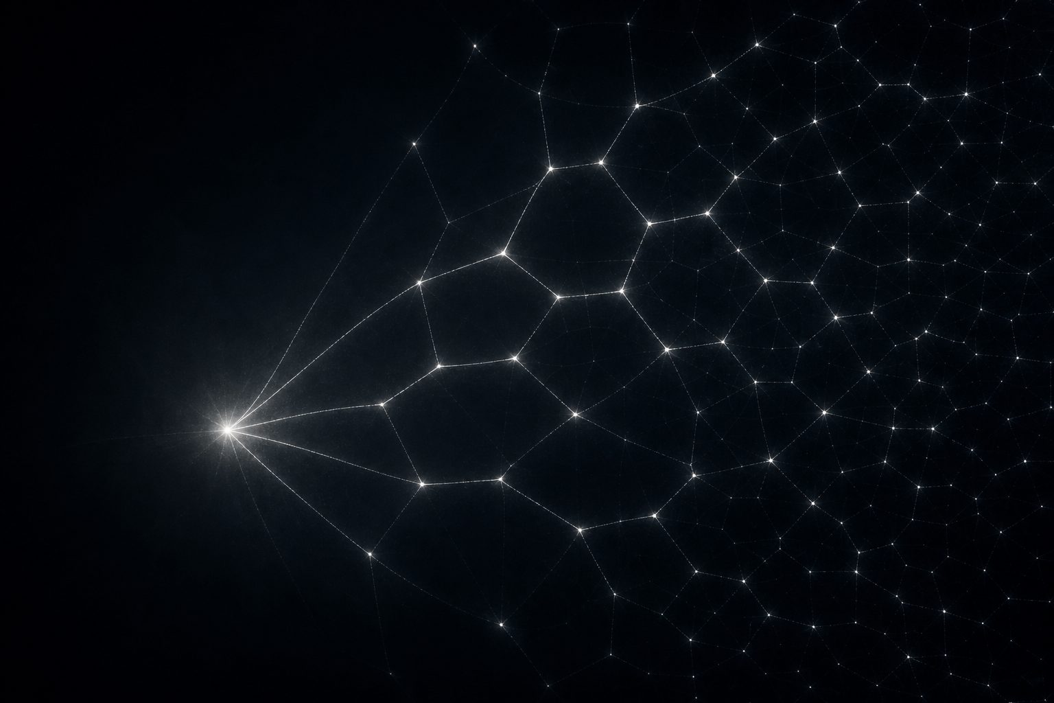 Network graphic: a single node growing into a wide-reaching dealer network